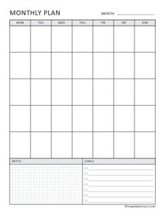 Monthly Planner with Goals