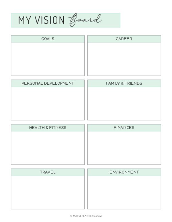 Vision Board Template For Students