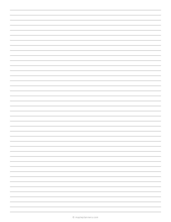 Narrow Ruled Lined Paper