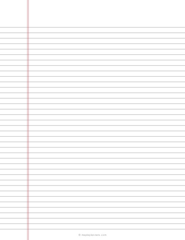 Narrow Ruled Lined Paper