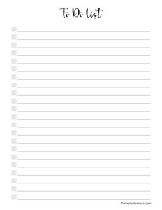 To Do List Template (1 Column)