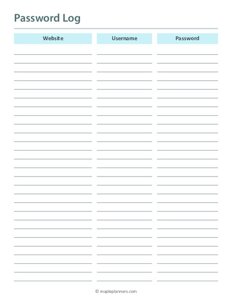 Password List Template