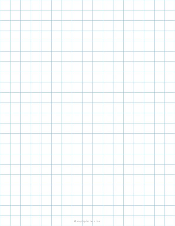 1/2 Inch Blue Graph Paper