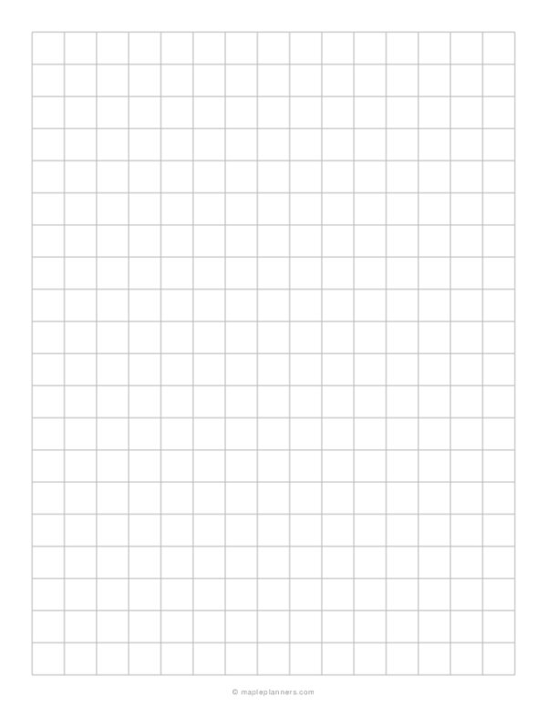 1/2 Inch Grey Graph Paper