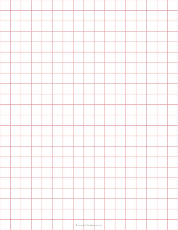 1/2 Inch Red Graph Paper