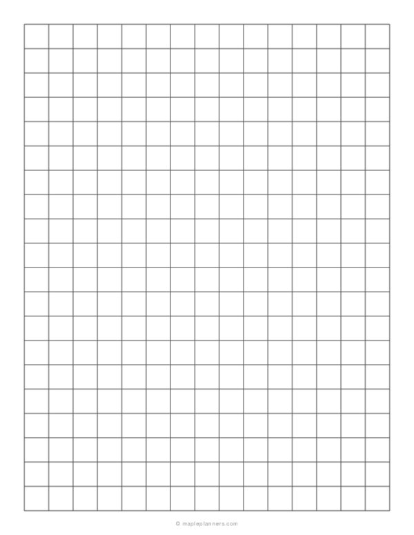 Printable Grid Paper 1 2 Inch