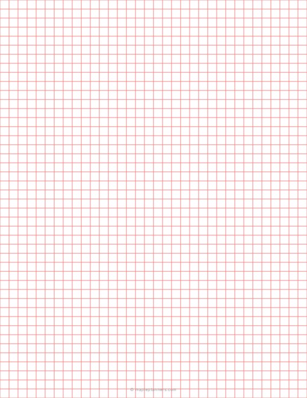 1/4 Inch Red Graph Paper