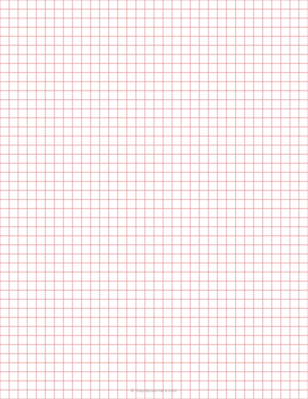 1/4 Inch Red Graph Paper