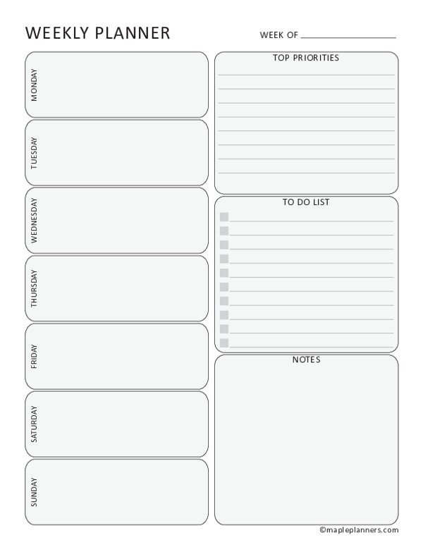 Weekly Planner Template