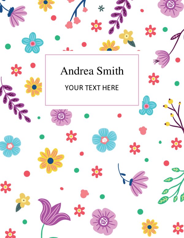 Purple Floral Binder Cover {Editable}