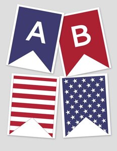 Red, White and Blue Patriotic Banner (Editable)