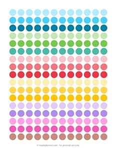 Rainbow Colors Circle Planner Stickers