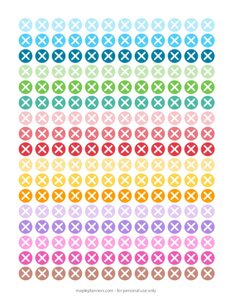 Cross, Multiply, X Mark Planner Stickers