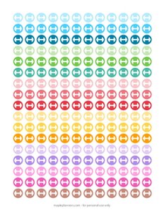 Dumbbell Round Icon Planner Stickers