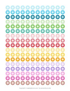 Flower Asterisk Round Icon Planner Stickers