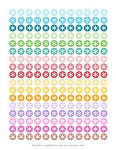 Flower Asterisk Round Icon Planner Stickers