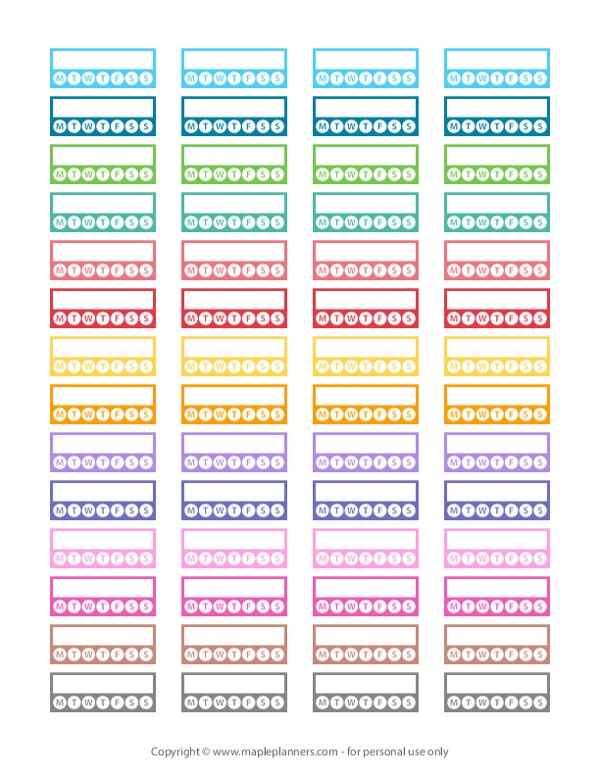 Habit Tracker Functional Planner Stickers