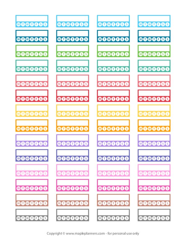 Piano Habit Tracker Printable Planner Stickers