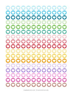 Valentine Heart Circles Planner Stickers