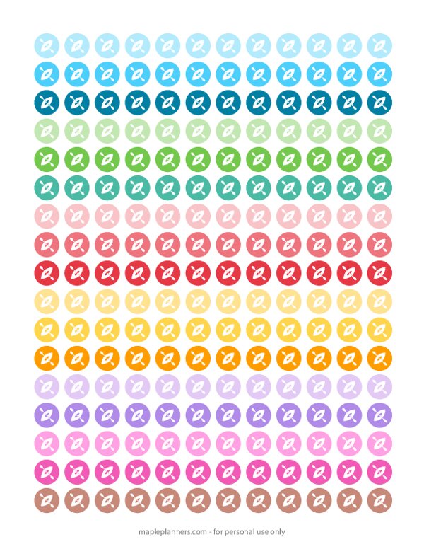 Kayak Round Icon Planner Stickers