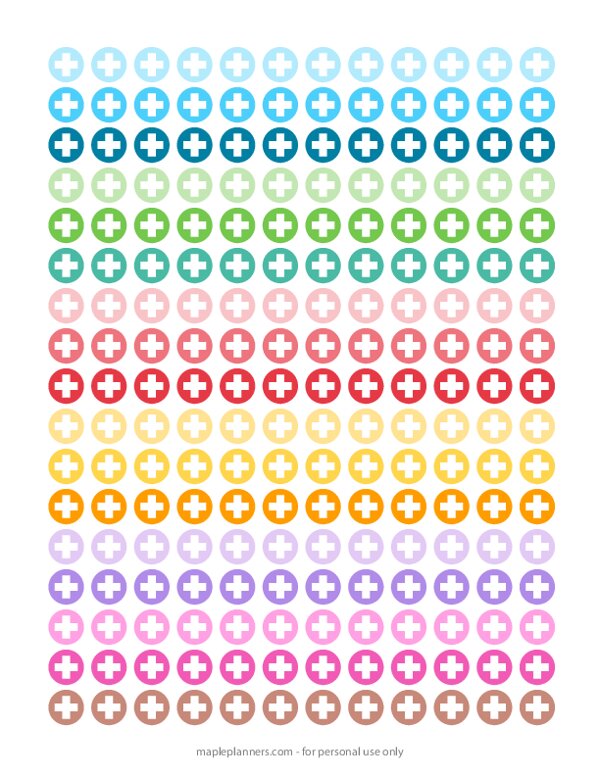 Plus Sign, Medical Healthcare Planner Stickers