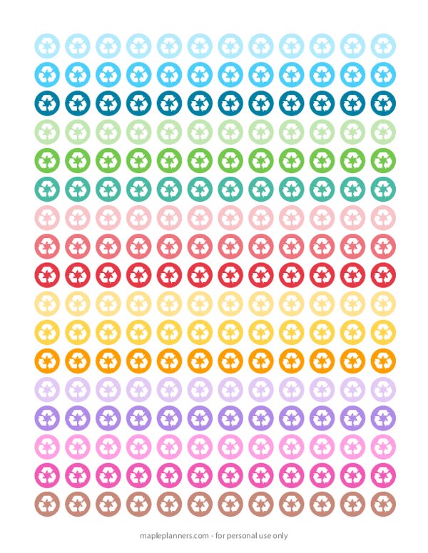 Recycle, Trash, Recycling Symbol Planner Stickers
