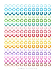 Tooth, Dental Care, Dentist Round Icon Planner Stickers