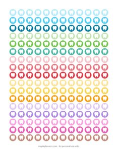 Tooth, Dental Care, Dentist Round Icon Planner Stickers