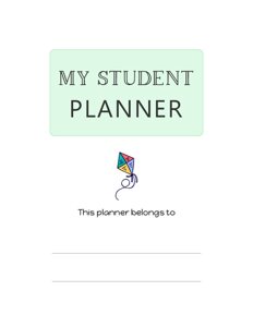 Student Planner Cover Template