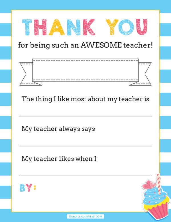 Thank you Teacher Appreciation