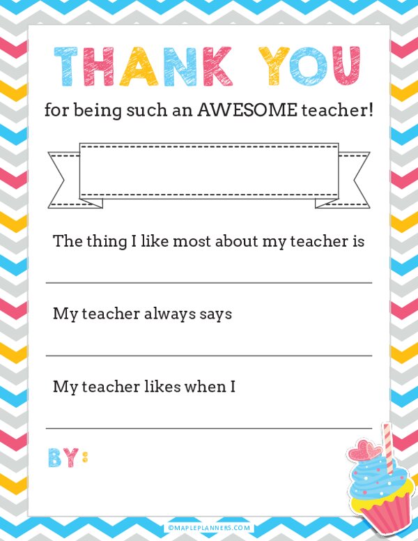 Teacher Appreciation Thank You