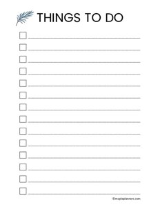 Things to do List Template