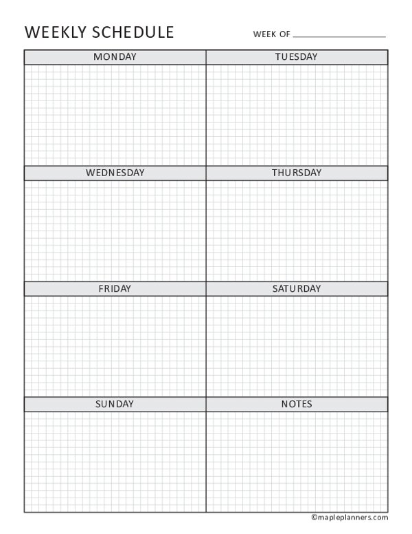 Weekly Schedule Templates