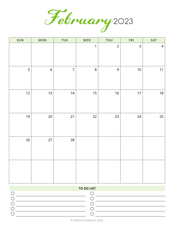 February Vertical 2024 Printable Calendar 2024 CALENDAR PRINTABLE