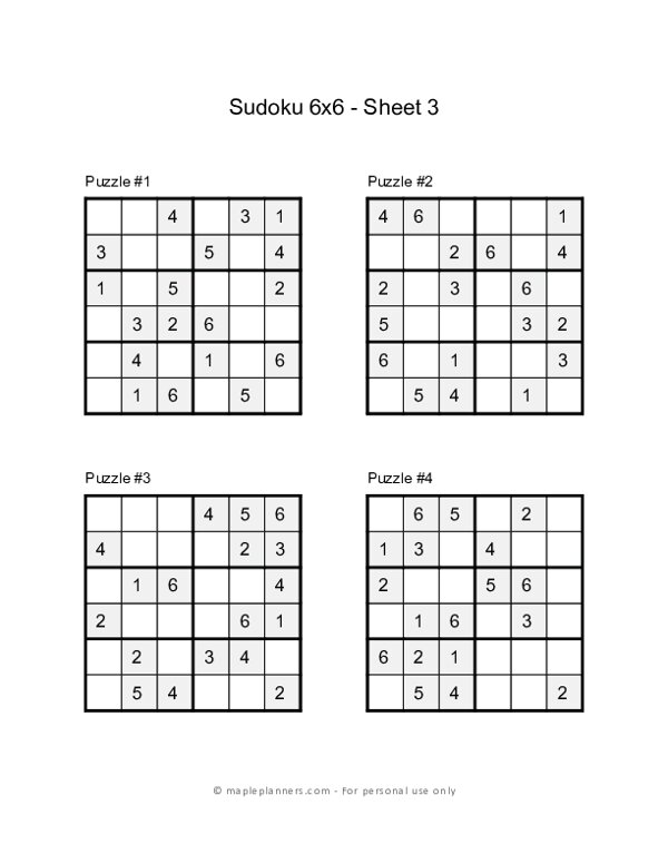 Sudoku 6x6 Puzzle 7 Sudoku, Crossword puzzle books, English worksheets for kids