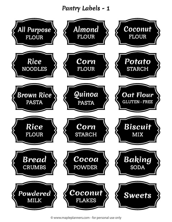 Chalkboard Pantry Labels #1