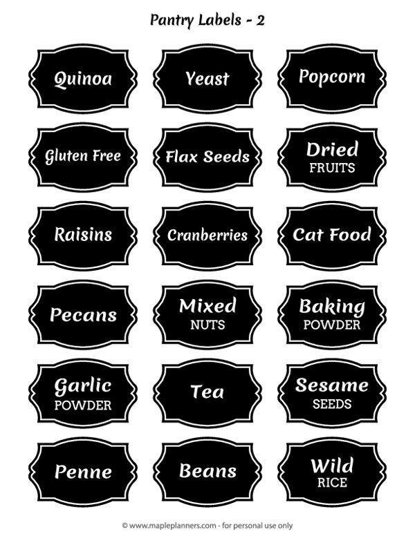 Chalkboard Pantry Labels #2