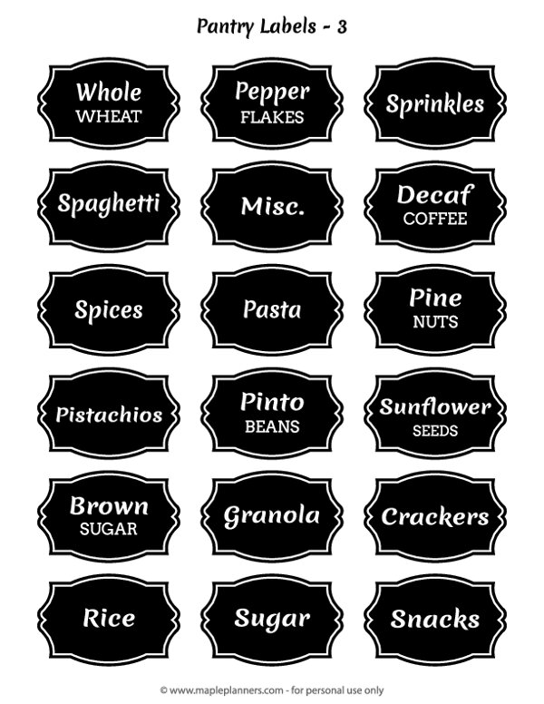 Chalkboard Pantry Labels #3