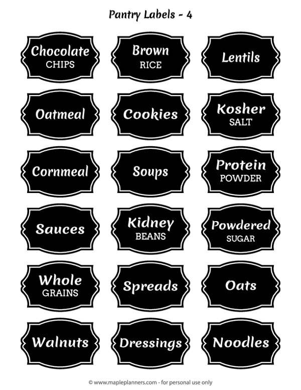 Chalkboard Pantry Labels #4