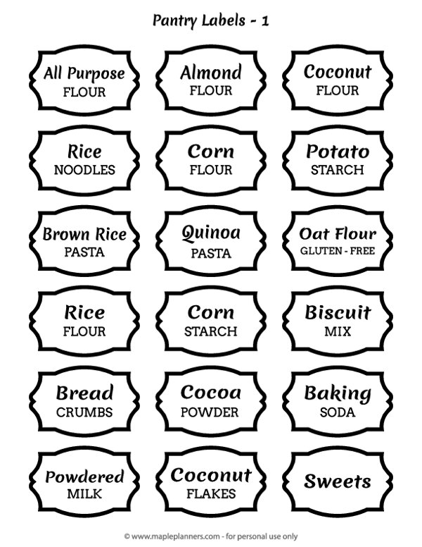 Minimalist Pantry Labels #1