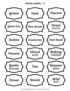 Minimalist Pantry Labels #2