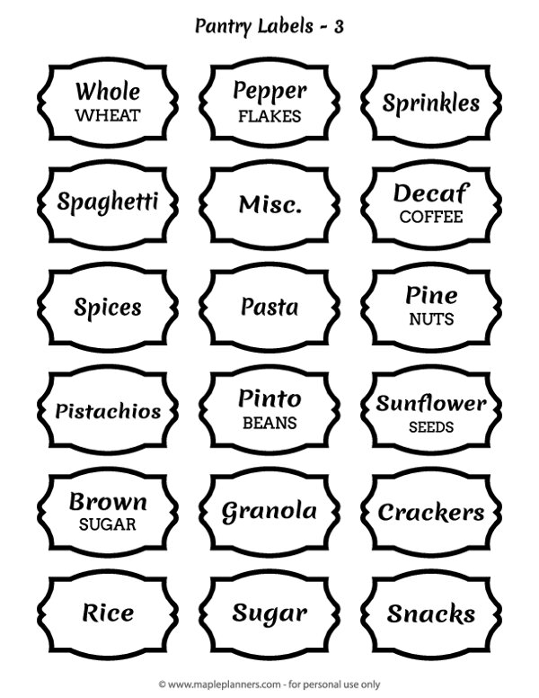 Minimalist Pantry Labels #3