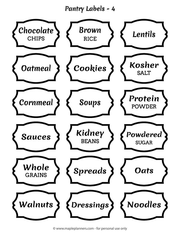 Free Printable Kitchen Pantry Labels 4 48 OFF Free Printable Kitchen Pantry Labels 4 48 OFF