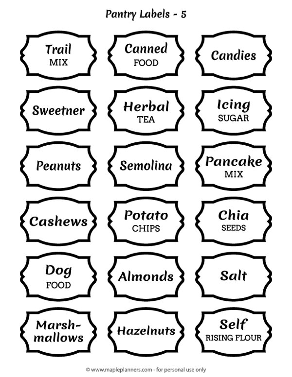Free Printable Kitchen Pantry Labels #5