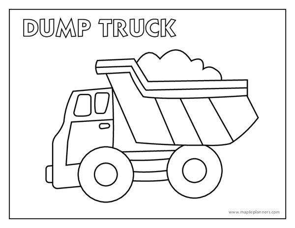 Dump Truck Coloring Page