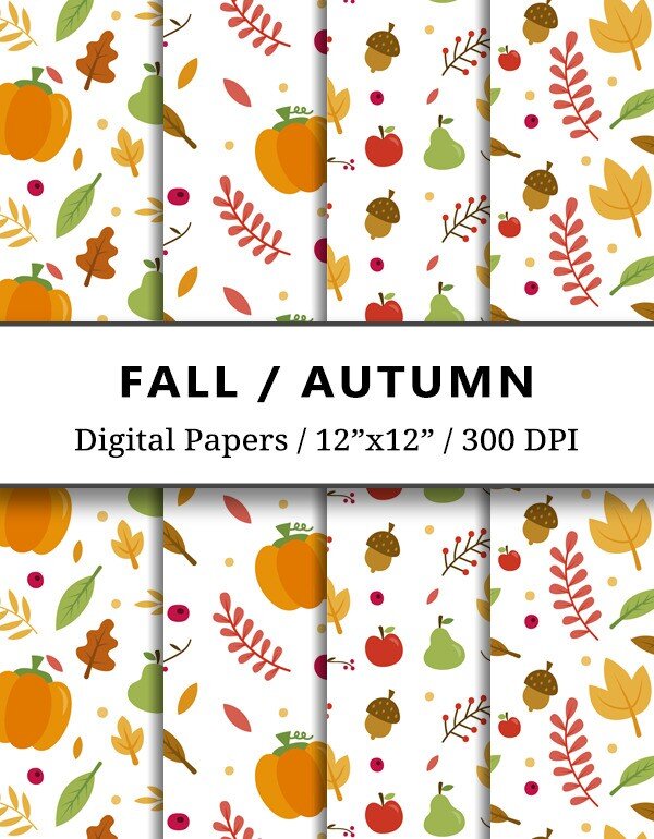 Fall Autumn Digital Papers