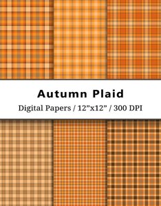 Autumn Fall Plaid Digital Papers
