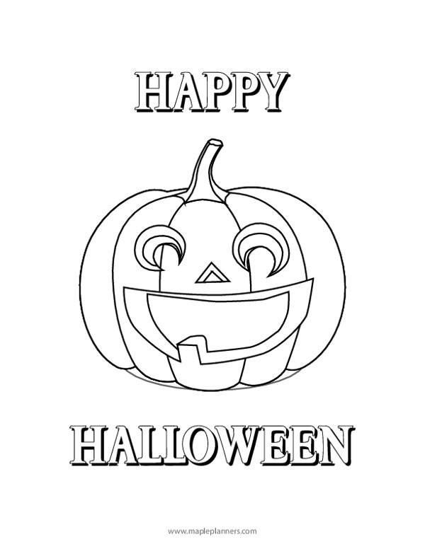 Happy Halloween Coloring Page