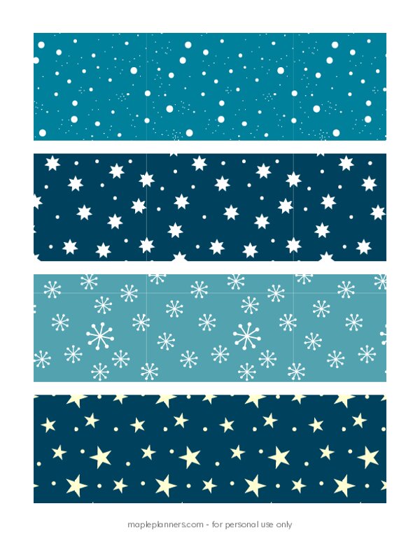 Blue Christmas Bookmarks