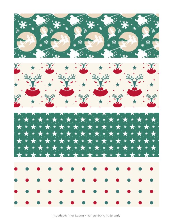 Red Green Christmas Bookmarks
